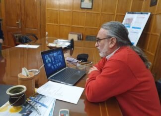 Basterra en videoconferencia con la Mesa de Enlace